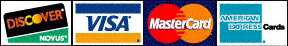 We accept Visa, MasterCard and Discover